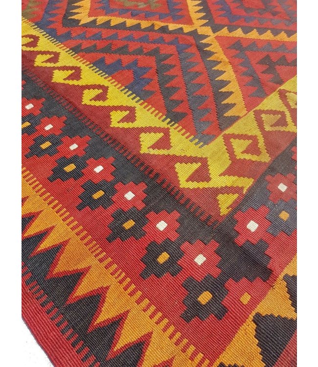 Handgemaakt Oosters Kelim Wol Vloerkleed 339 x 231 cm