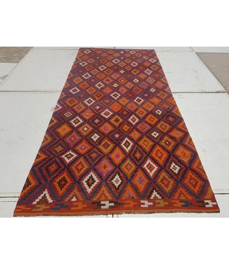 Hand Woven Afghan Wool Kilim Area Rug 426x188 cm