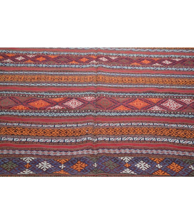 Hand Woven Afghan Wool Kilim Area Rug 442 x 222 cm
