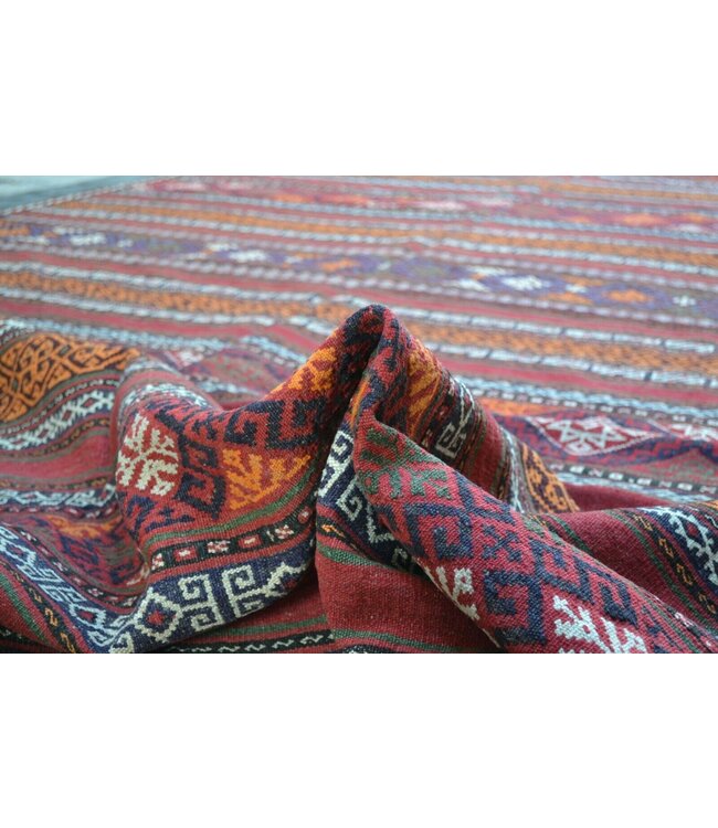 Handgewebte Orientalisch Wolle Kelim Teppich 442 x 222 cm