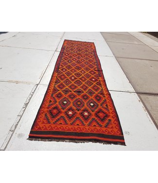 Hand Woven Afghan Wool Kilim Area Rug 472 x 125 cm