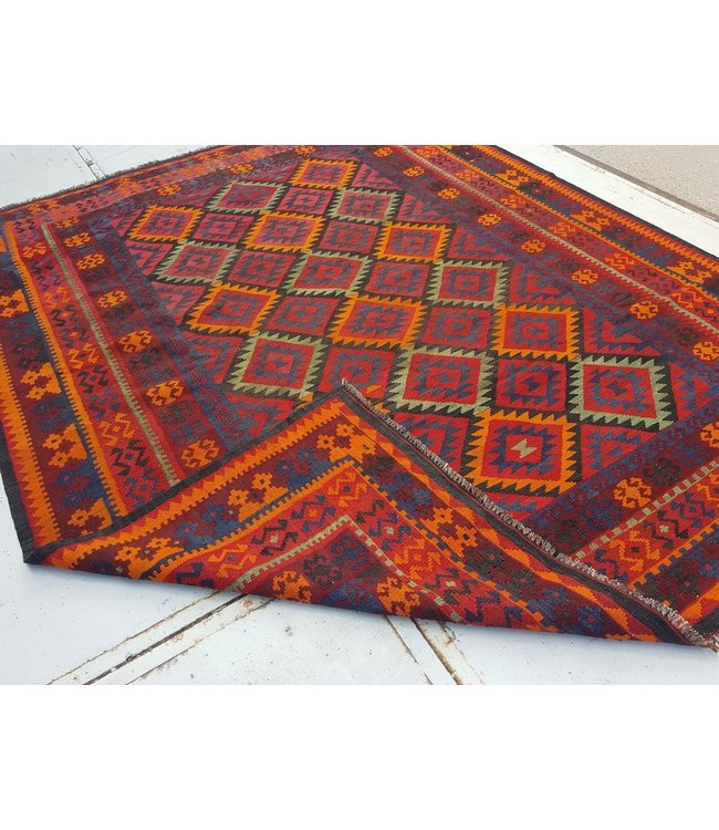 Hand Woven Afghan Wool Kilim Area Rug 303 x 249 cm