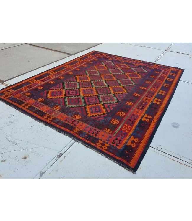 Hand Woven Afghan Wool Kilim Area Rug 303 x 249 cm