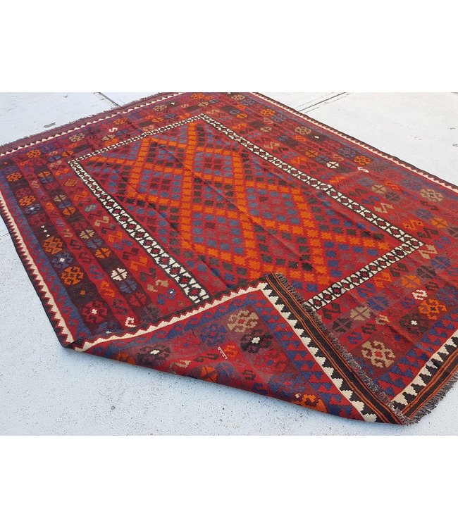 Hand Woven Afghan Wool Kilim Area Rug 261 x 197 cm