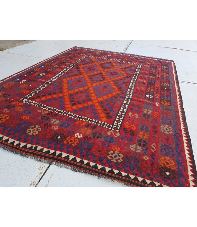 Handgewebte Orientalisch Wolle Kelim Teppich 261 x 197 cm