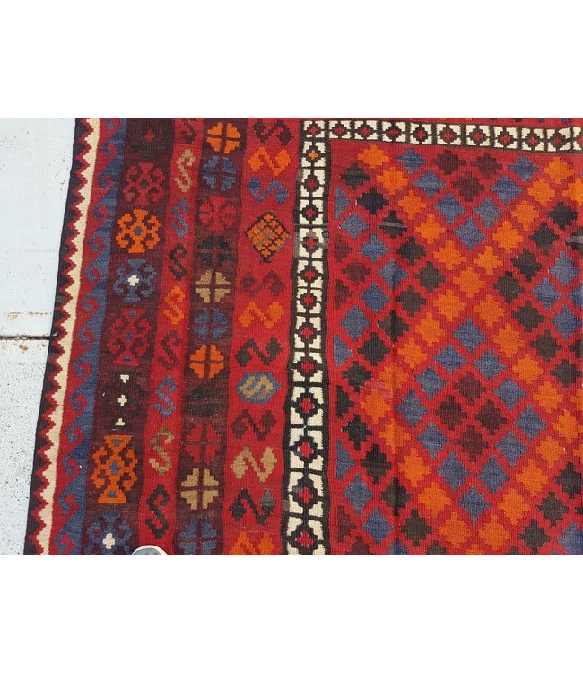 Handgewebte Orientalisch Wolle Kelim Teppich 261 x 197 cm