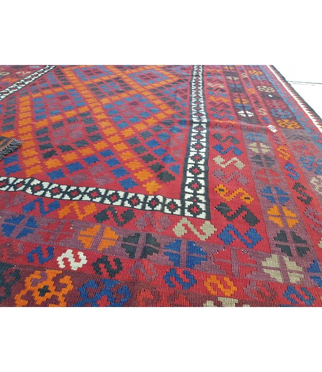 Handgewebte Orientalisch Wolle Kelim Teppich 261 x 197 cm