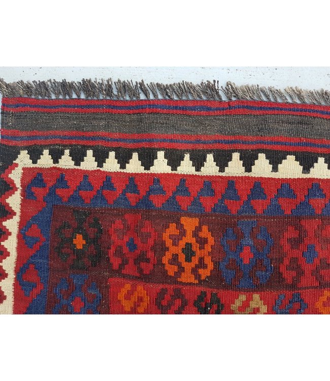 Hand Woven Afghan Wool Kilim Area Rug 261 x 197 cm