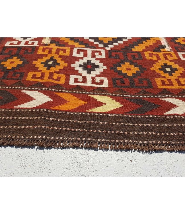 Hand Woven Afghan Wool Kilim Area Rug 458 x 133 cm