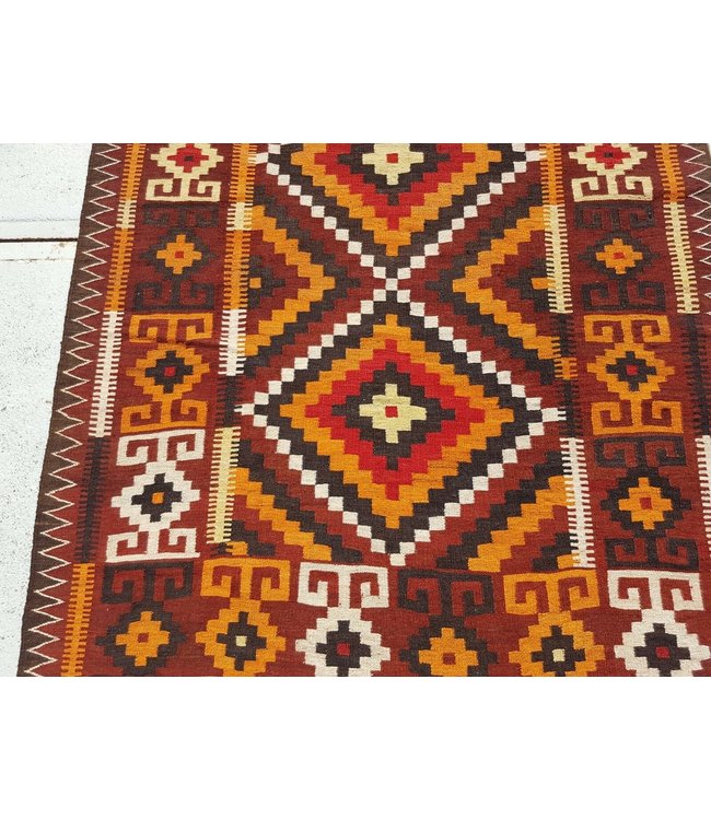 Hand Woven Afghan Wool Kilim Area Rug 458 x 133 cm