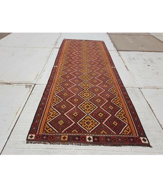 Hand Woven Afghan Wool Kilim Area Rug 417 x 150 cm