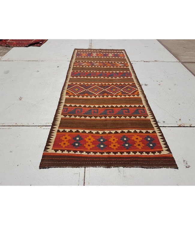 Handgewebte Orientalisch Wolle Kelim Teppich  328 x 131 cm