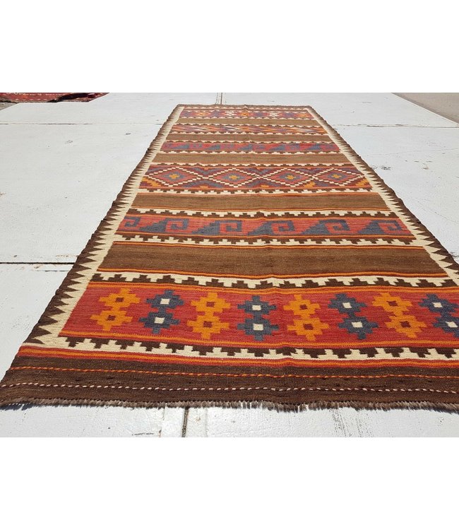 Hand Woven Afghan Wool Kilim Area Rug 328 x 131 cm