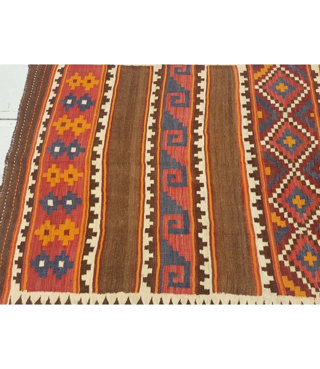 Hand Woven Afghan Wool Kilim Area Rug 328 x 131 cm