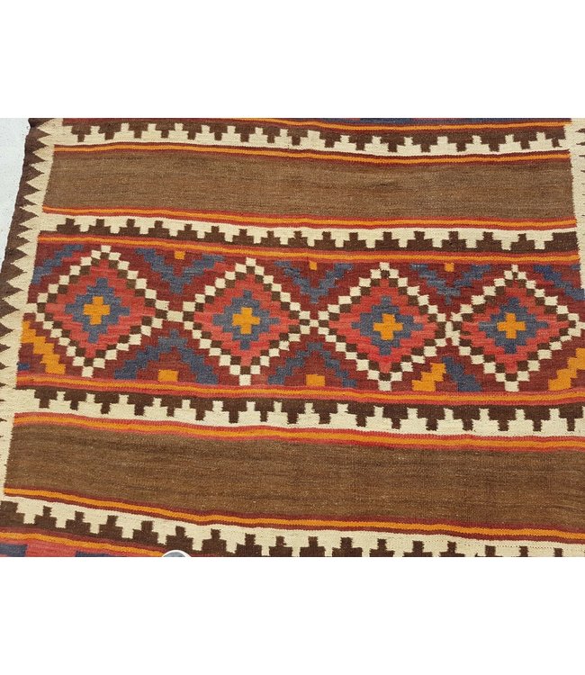 Hand Woven Afghan Wool Kilim Area Rug 328 x 131 cm