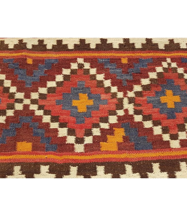 Handgewebte Orientalisch Wolle Kelim Teppich  328 x 131 cm