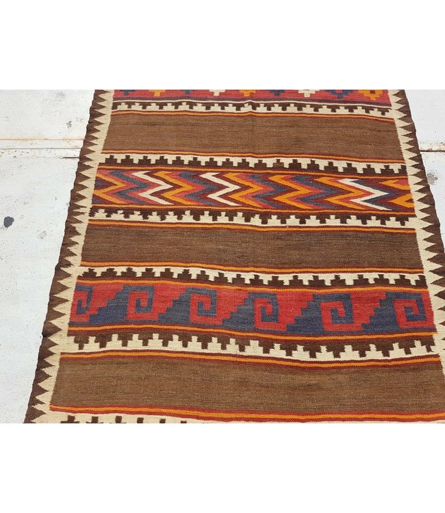 Handgewebte Orientalisch Wolle Kelim Teppich  328 x 131 cm