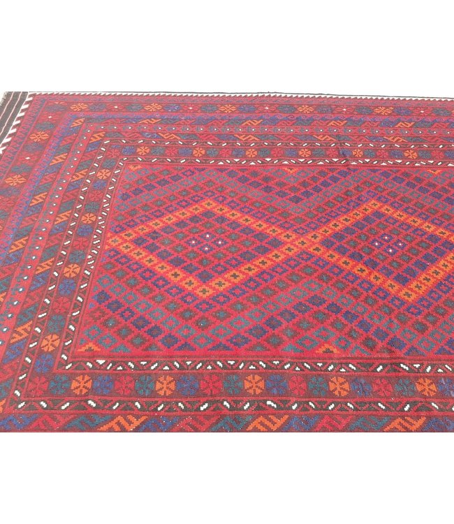 Handgemaakt Oosters Kelim Wol Vloerkleed 414 x 245 cm