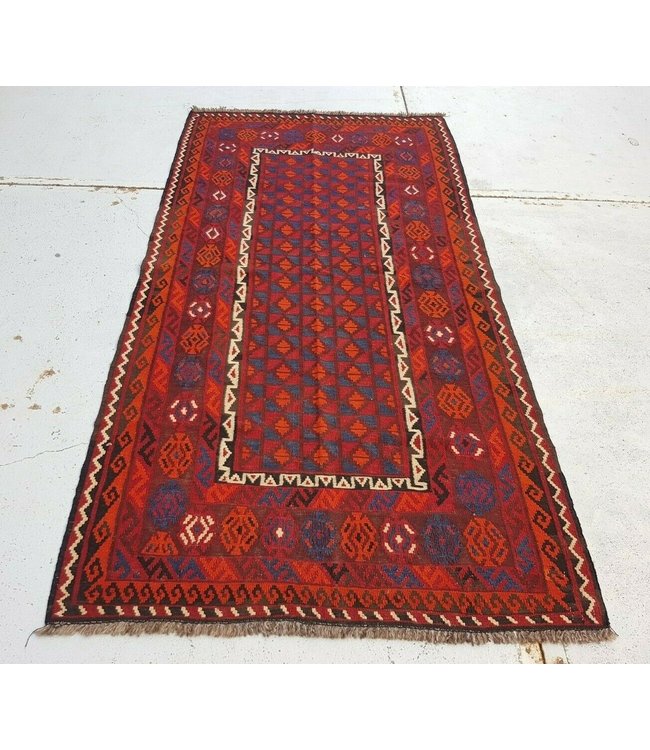 Handgemaakt Oosters Kelim Wol Vloerkleed 238 x 119 cm