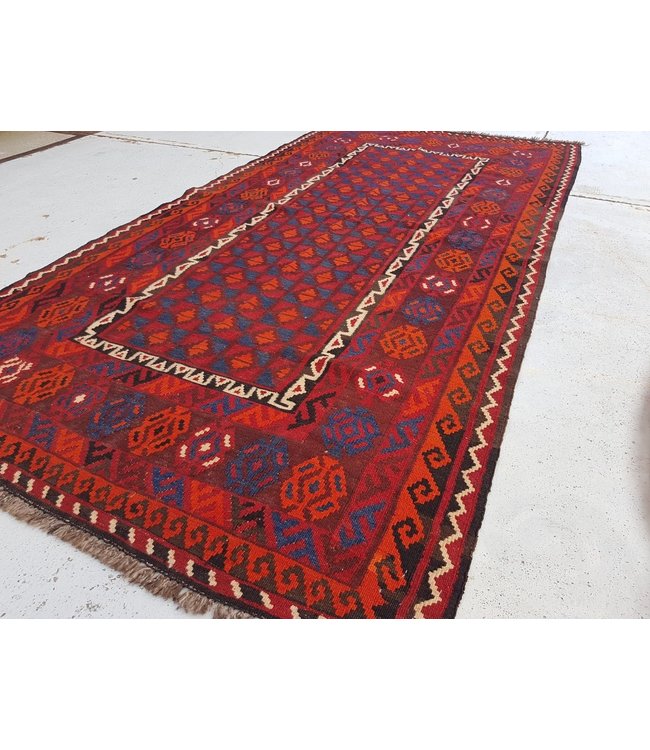 Handgemaakt Oosters Kelim Wol Vloerkleed 238 x 119 cm