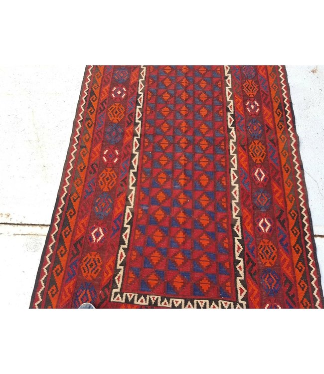 Handgemaakt Oosters Kelim Wol Vloerkleed 238 x 119 cm