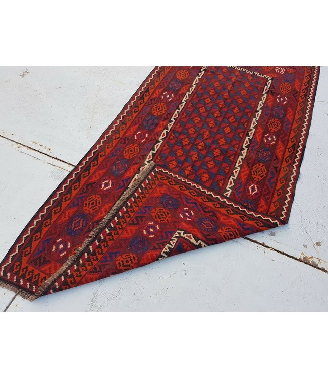 Hand Woven Afghan Wool Kilim Area Rug 238 x 119 cm