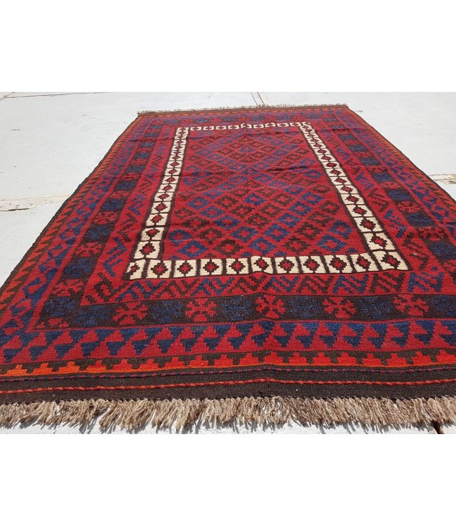 Handgewebte Orientalisch Wolle Kelim Teppich 203 x 130 cm
