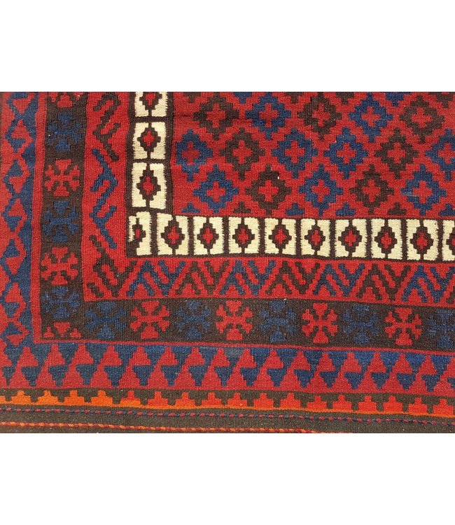 Handgemaakt Oosters Kelim Wol Vloerkleed 203 x 130 cm