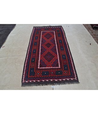 Hand Woven Afghan Wool Kilim Area Rug 217 x 108 cm