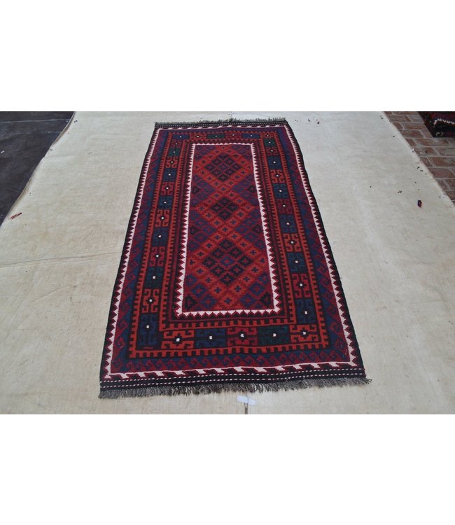 Handgewebte Orientalisch Wolle Kelim Teppich 217 x 108 cm