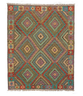 Hand Woven Afghan Wool Kilim Area Rug 189x150 cm
