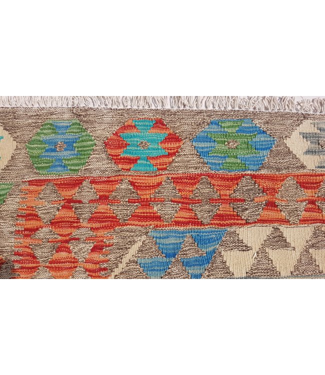 Handgemaakt Oosters Kelim Wol Vloerkleed 200x156cm