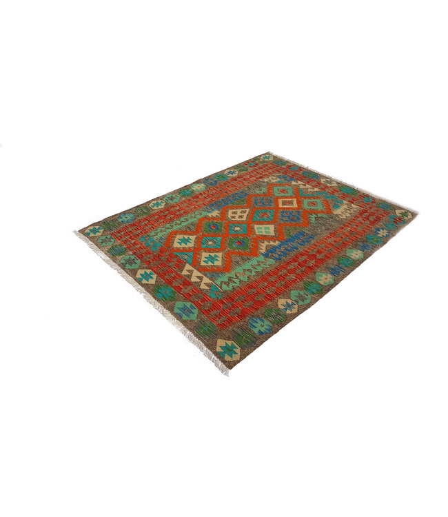 Handgemaakt Oosters Kelim Wol Vloerkleed 200x156cm