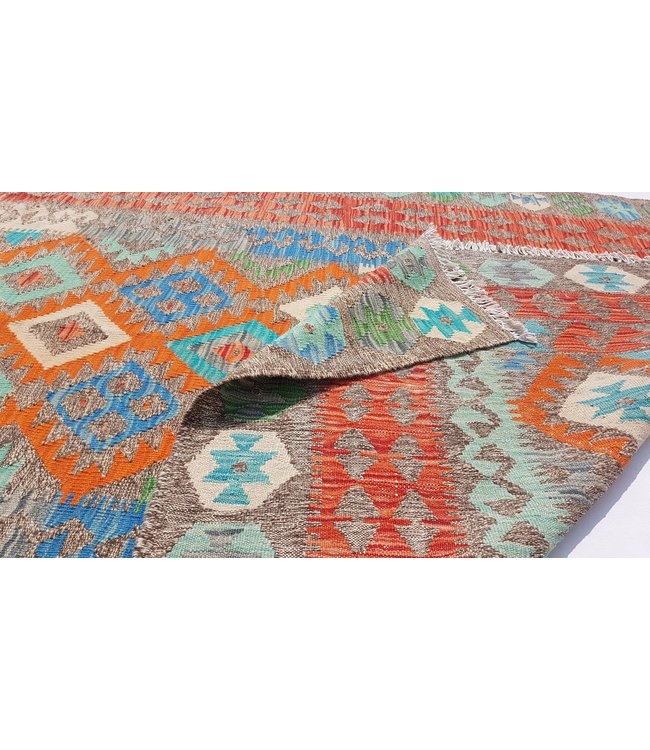 Handgewebte Orientalisch Wolle Kelim Teppich 200x156cm