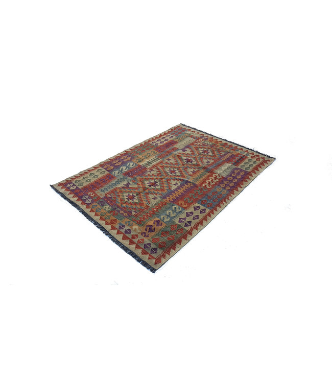 Hand Woven Afghan Wool Kilim Area Rug 181x128 cm