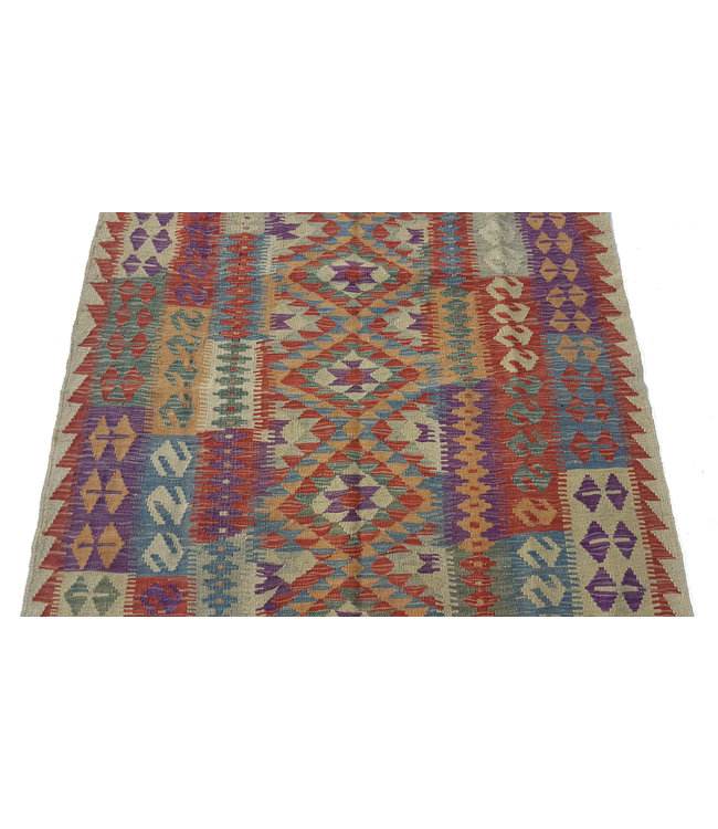 Handgemaakt Oosters Kelim Wol Vloerkleed 181x128 cm