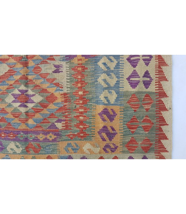 Hand Woven Afghan Wool Kilim Area Rug 181x128 cm