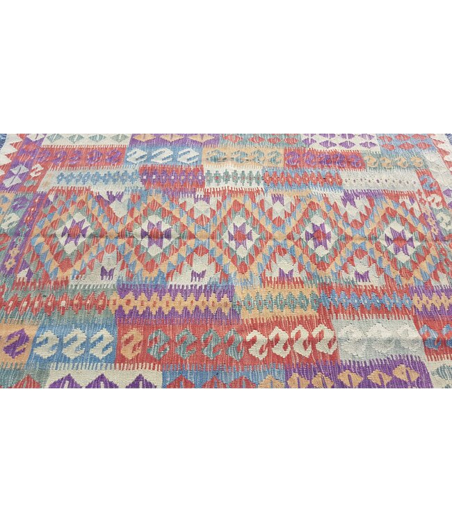 Handgemaakt Oosters Kelim Wol Vloerkleed 181x128 cm