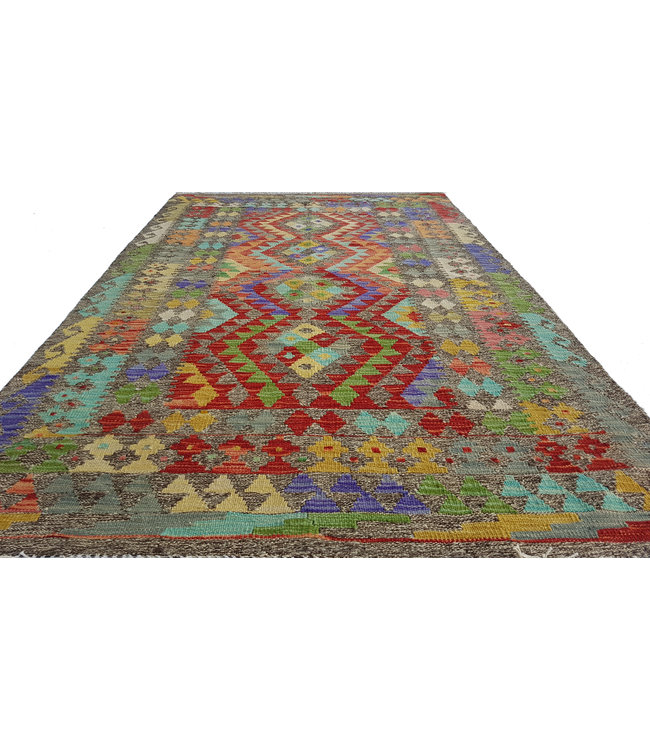 Handgewebte Orientalisch Wolle Kelim Teppich 184x111cm