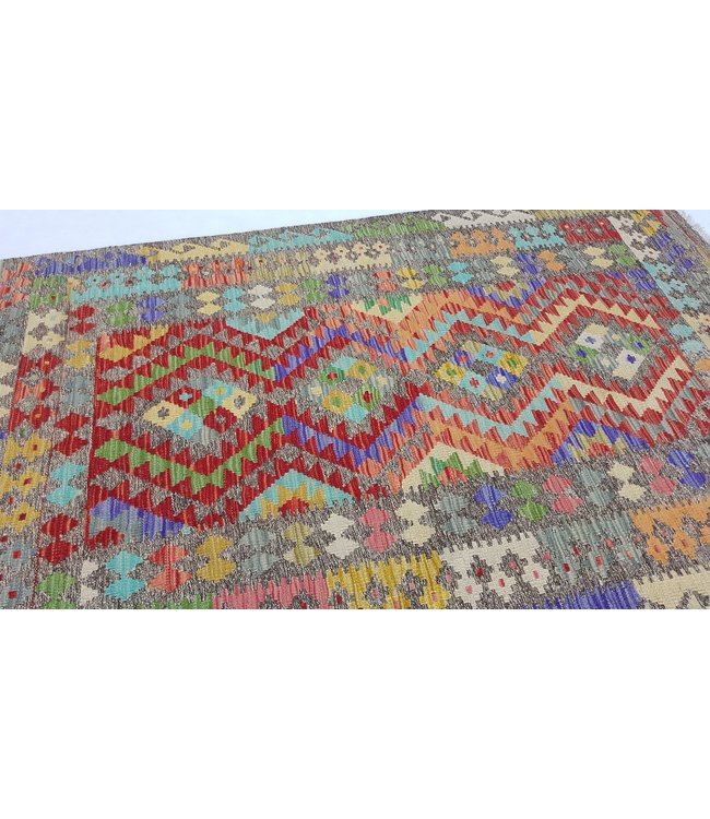 Handgewebte Orientalisch Wolle Kelim Teppich 184x111cm