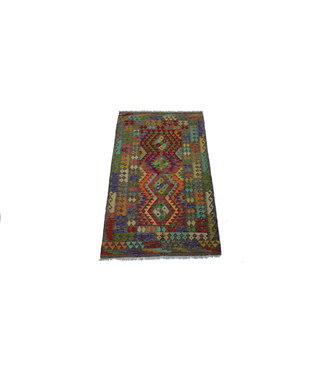 Hand Woven Afghan Wool Kilim Area Rug 184x111cm