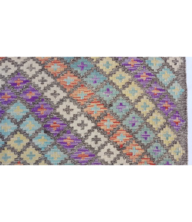 Handgewebte Orientalisch Wolle Kelim Teppich 193x136 cm