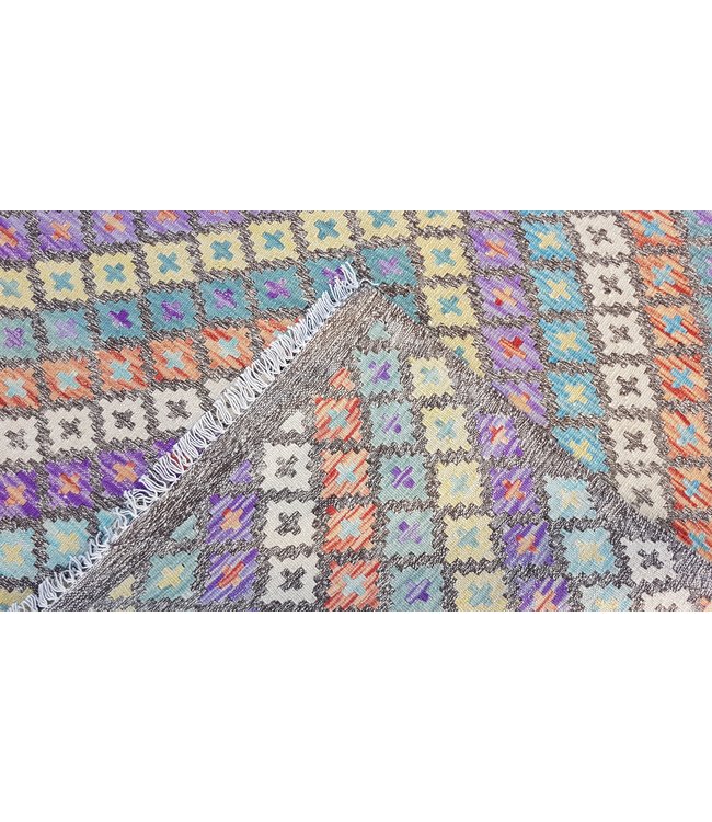 Handgemaakt Oosters Kelim Wol Vloerkleed 193x136 cm