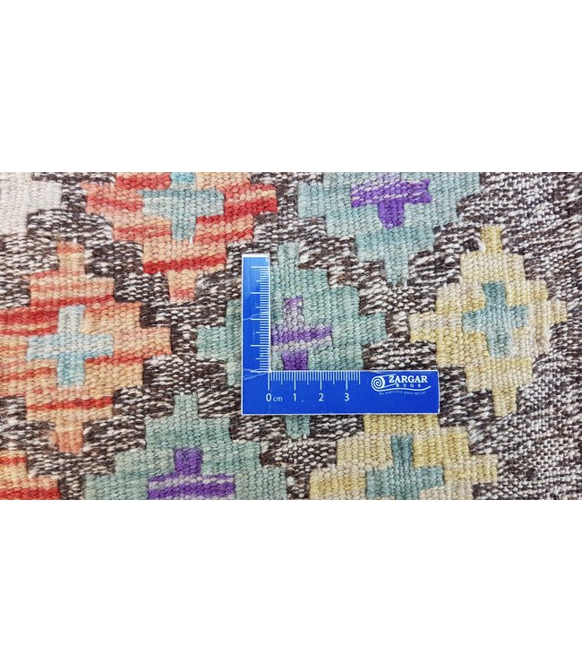 Hand Woven Afghan Wool Kilim Area Rug 193x136 cm