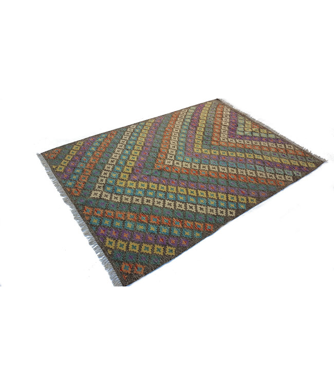 Handgewebte Orientalisch Wolle Kelim Teppich 193x136 cm