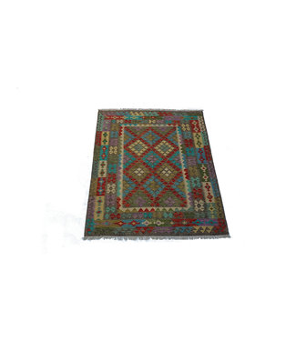 Hand Woven Afghan Wool Kilim Area Rug 196x161 cm