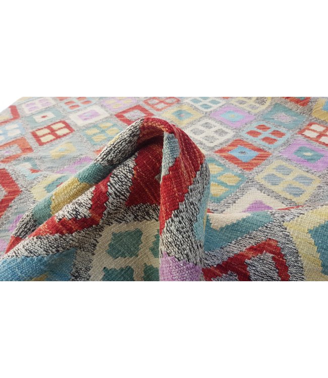 Handgemaakt Oosters Kelim Wol Vloerkleed 194x154 cm