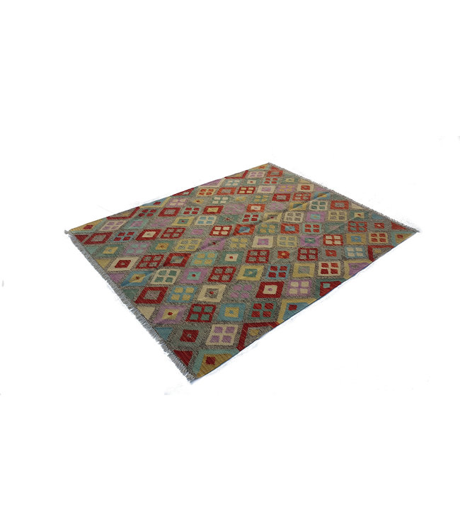 Handgewebte Orientalisch Wolle Kelim Teppich 194x154 cm