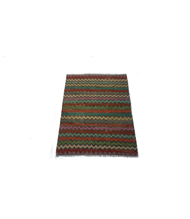 Hand Woven Afghan Wool Kilim Area Rug 199 x152 cm