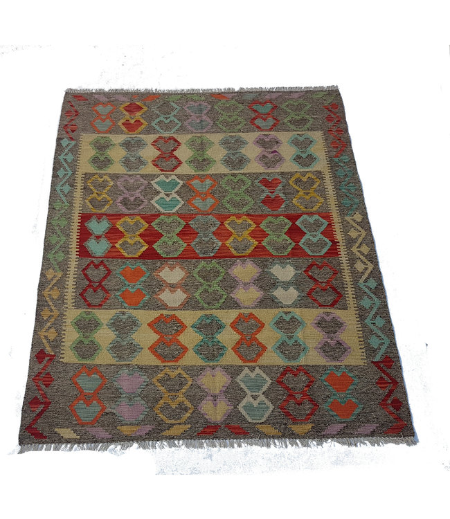 Handgewebte Orientalisch Wolle Kelim Teppich 197x157 cm